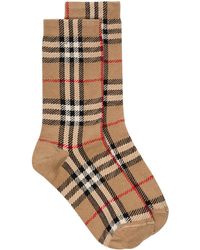 Burberry Intarsien-Socken mit Vintage-Check - Braun