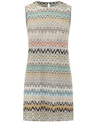 Missoni - Zigzag-Knit Sleeveless Mini Dress - Lyst