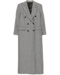 Eraldo - Herringbone Double-Breasted Coat - Lyst