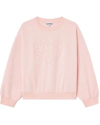 Ganni - Sweatshirt With Heart - Lyst