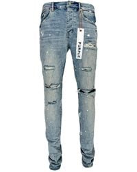 Purple Brand - Distressed Paint-Splatter Jeans - Lyst