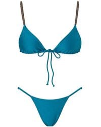 ME FUI - Crystal-Embellished Triangle Bikini - Lyst