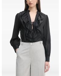 Haveone - Ruffled Tie-Fastening Blouse - Lyst