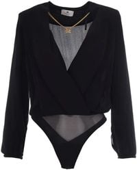 Elisabetta Franchi - Chain-Detail Wrap Bodysuit - Lyst