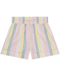 Ganni - Striped Shorts - Lyst