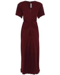 Victoria Beckham - Eve Twist-Detail Midi Dress - Lyst
