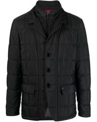 Fay - Notched-lapels Quilted Jacket - Lyst
