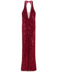 Nissa - Sequinned Halterneck Maxi Dress - Lyst