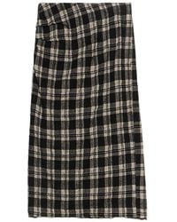 Bimba Y Lola - Checked Straight Wool Skirt - Lyst