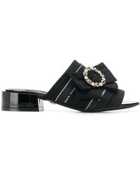Dolce & Gabbana Sandalias con lazo y puntera abierta - Negro