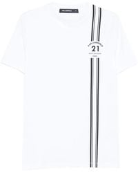 KARL LAGERFELD - Stripe-Detail T-Shirt - Lyst