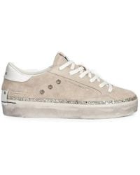 Crime London - Distressed Glitter-Trim Sneakers - Lyst
