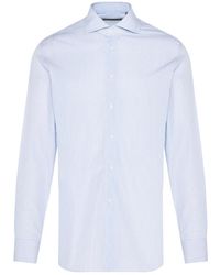 Corneliani - Pinstripe Long-Sleeved Shirt - Lyst