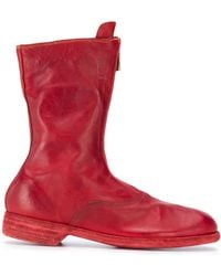 dark red flat boots