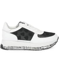 Moschino - Mesh-Panel Leather Sneakers - Lyst