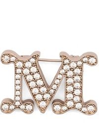 Max Mara - Spilla M Con Placca Logo - Lyst