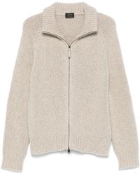 Brioni - Funnel-Neck Cashmere Zip Cardigan - Lyst