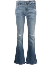 7 For All Mankind - Halbhohe Schlagjeans - Lyst