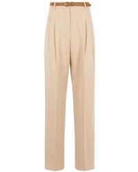 Max Mara - Belted Pleated Trousers - Lyst