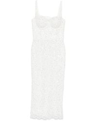 Adamaris - Sequin-Embroidered Lace-Trimmed Midi Dress - Lyst