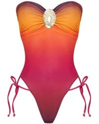Amir Slama - X Tati Barbieri Gradient-Effect Ring-Detail Swimsuit - Lyst
