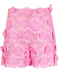 Oscar de la Renta - フローラルレース ハイウエスト ショートパンツ - Lyst