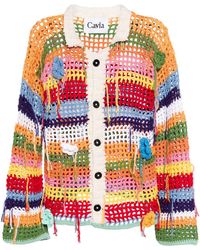 CAVIA - Striped Crochet-knit Cardigan - Lyst