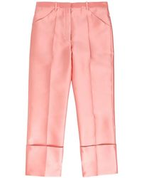 Calvin Klein - Satin-Finish Turned-Up-Cuff Trousers - Lyst
