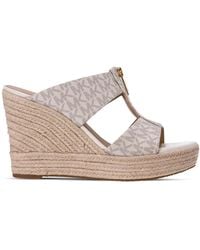 MICHAEL Michael Kors - Bradley Leather Wedge Sandals - Lyst