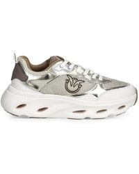 Pinko - Love Birds Mirror-Effect Sneakers - Lyst