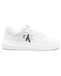 Calvin Klein - Logo-Print Lace-Up Sneakers - Lyst