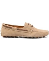 Tod's - Suede Flat Shoes With Woven Ties - Lyst