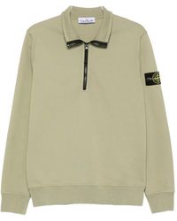 Stone Island - Logo-Patch Half-Zip Sweater - Lyst