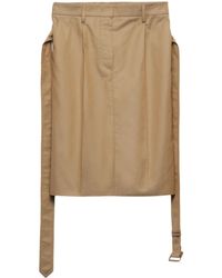 Prada - Belted Midi Skirt - Lyst