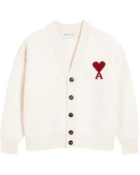 Ami Paris - Wollen Vest Met Logo - Lyst