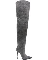 Le Silla - Jagger 125mm Denim Knee Boots - Lyst