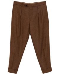 Berwich - Chiaia Pleated Cuffed Trousers - Lyst