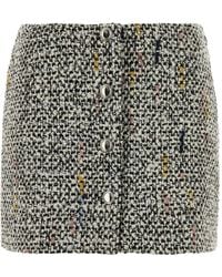 Alessandra Rich - Tweed Sequinned Mini Skirt - Lyst