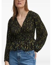 Desigual - Floral V-Neck Blouse - Lyst