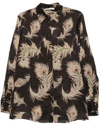 Zimmermann - Valiant Feather-Print Silk Shirt - Lyst