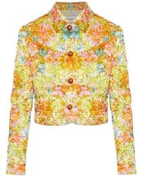 Versace - Veste Froissée À Fleurs - Lyst