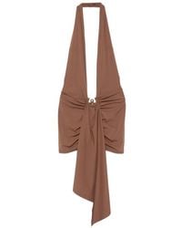 Christopher Esber - Pierced Orbit Halter Drape Mini Dress - Lyst