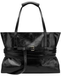 Moschino - Tie Me Leather Shoulder Bag - Lyst