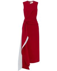 ROKSANDA - Elham Draped Crepe Midi Dress - Lyst