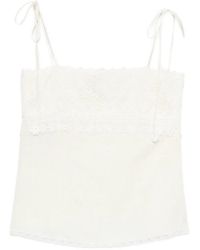 Valentino Garavani - Lace-Trim Tie-Strap Top - Lyst