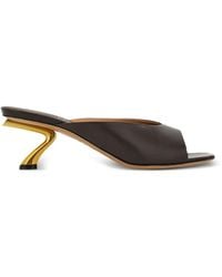 Ferragamo - Open-Toe Leather Mules - Lyst
