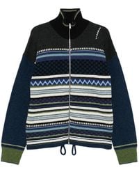Marni - Striped Zip-Up Cardigan - Lyst