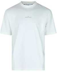 Stone Island - Camiseta de algodón con logo estampado - Lyst
