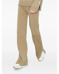 Tory Burch - Melange Oatmeal Wool Trousers - Lyst