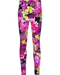 Versace - Floral Print leggings - Women's - Polyamide/spandex/elastane - Lyst